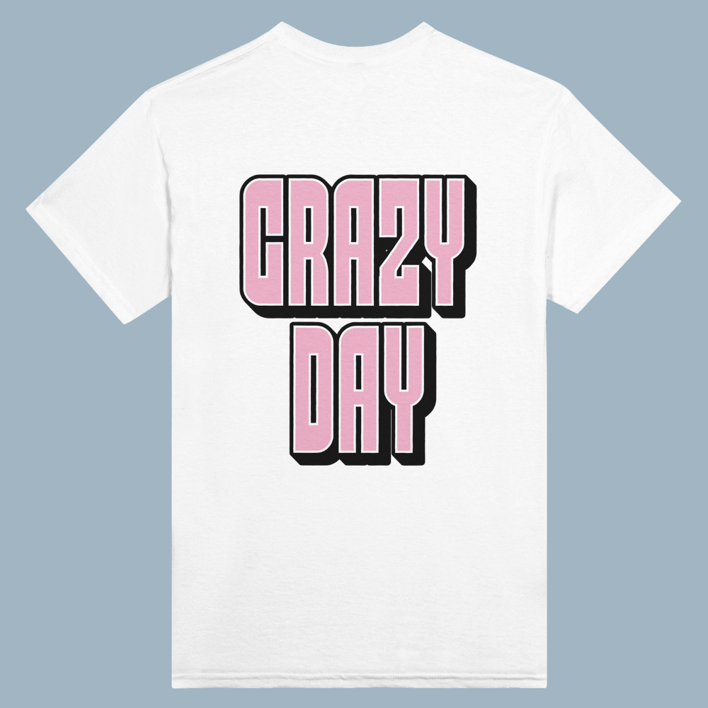 CRAZY DAY | White Heavyweight T-Shirt | Unisex