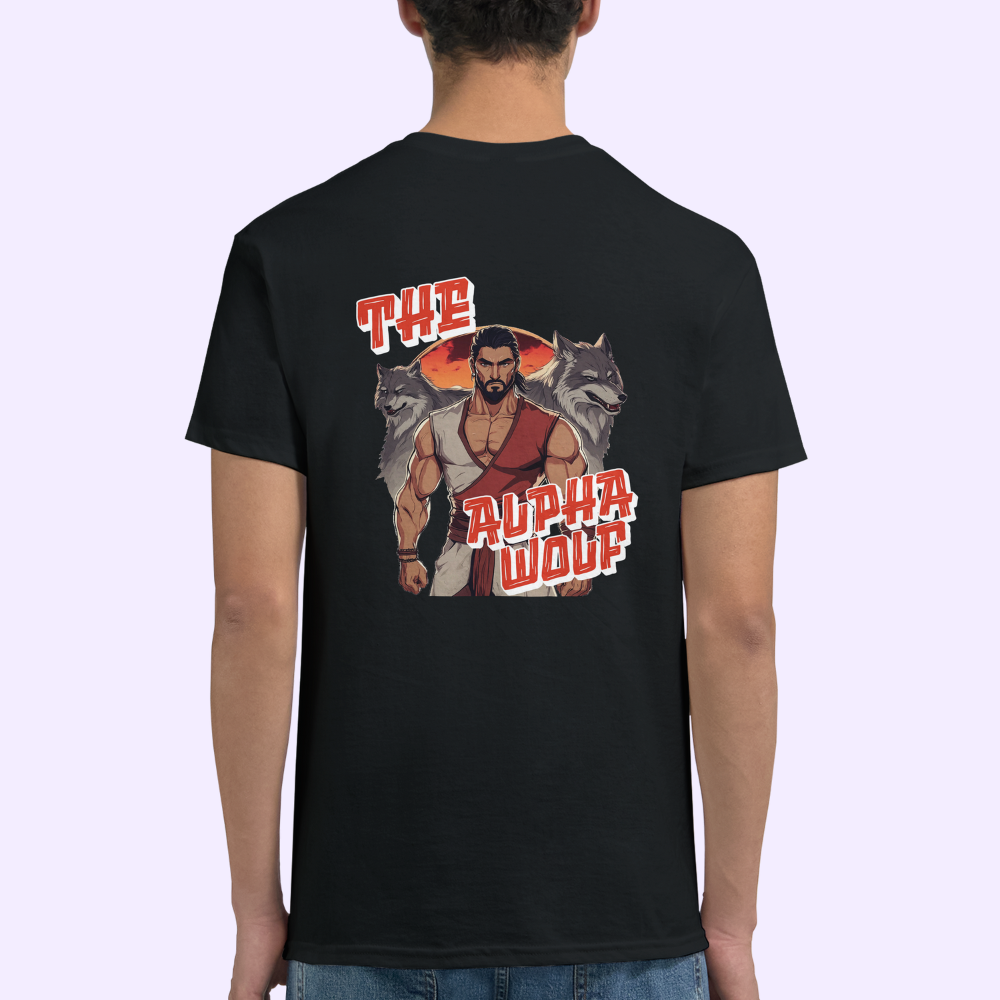 THE ALPHA WOLF | Black Heavyweight T-Shirt | Unisex