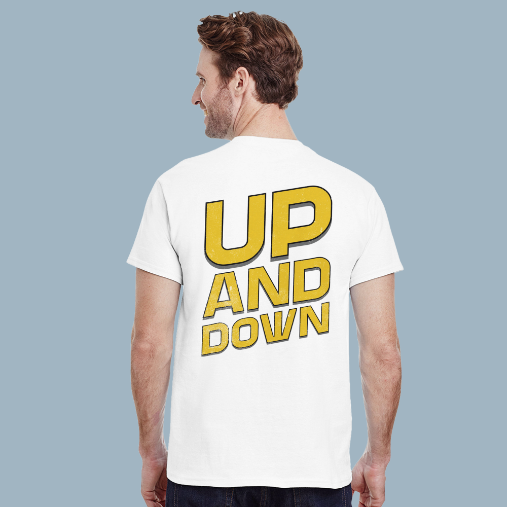 UP AND DOWN | White Heavyweight T-Shirt | Unisex