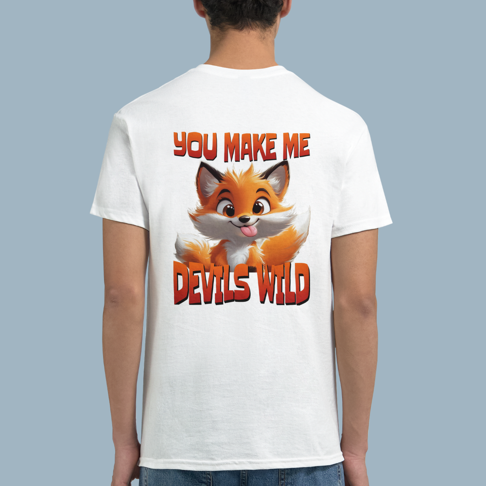 YOU MAKE ME FOX DEVILS WILD | White Heavyweight T-Shirt | Unisex