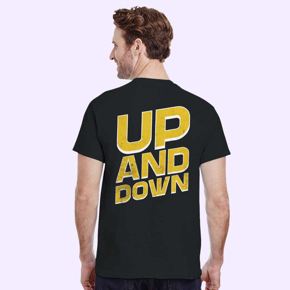 UP AND DOWN | Black Heavyweight T-Shirt | Unisex