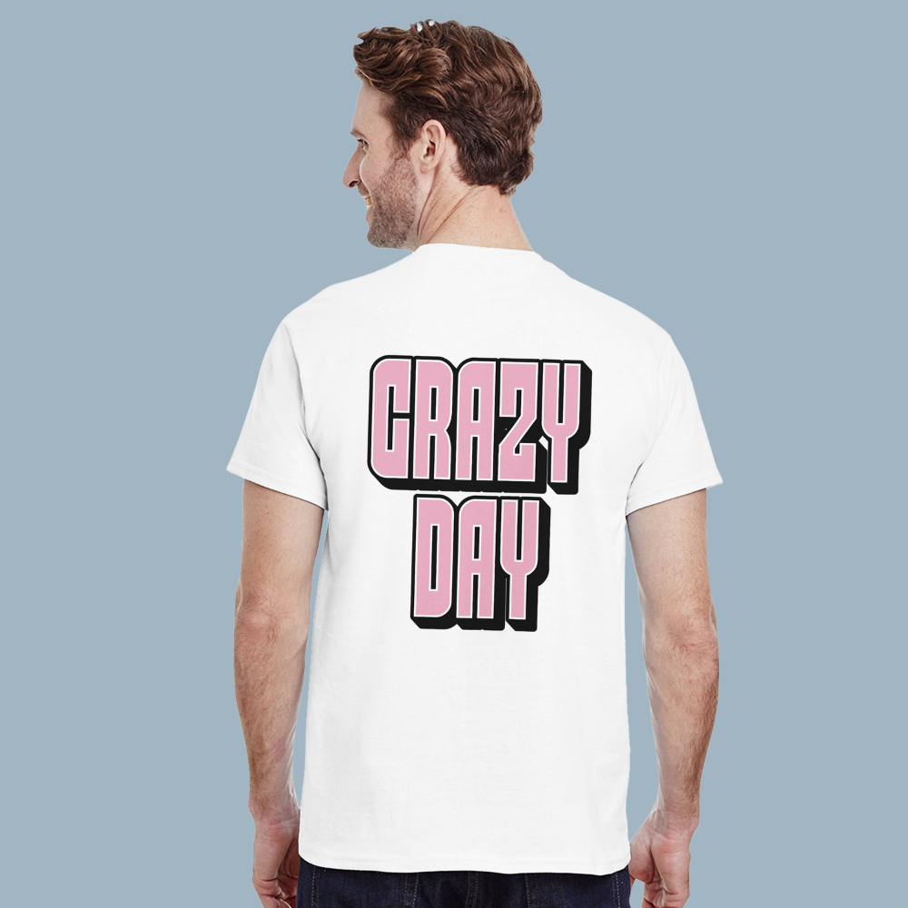 CRAZY DAY | White Heavyweight T-Shirt | Unisex