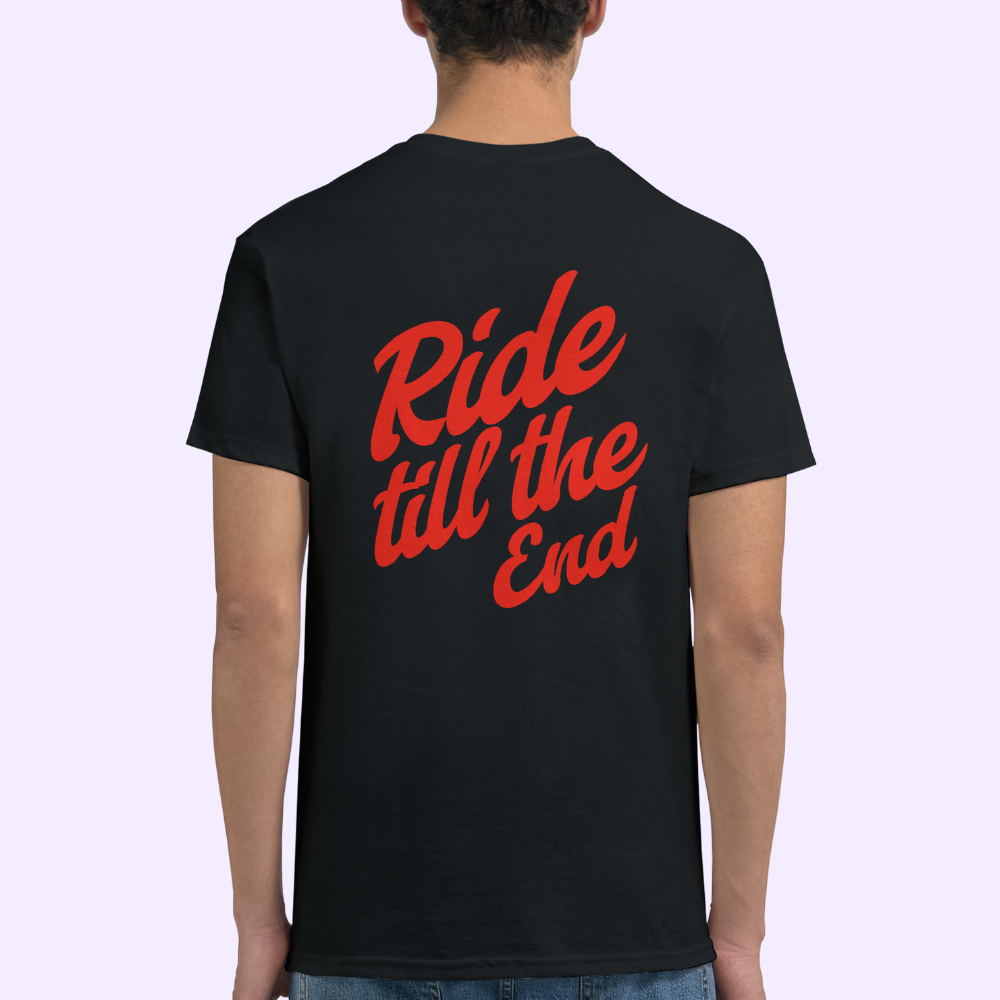 RIDE TILL THE END | Black Heavyweight T-Shirt | Unisex