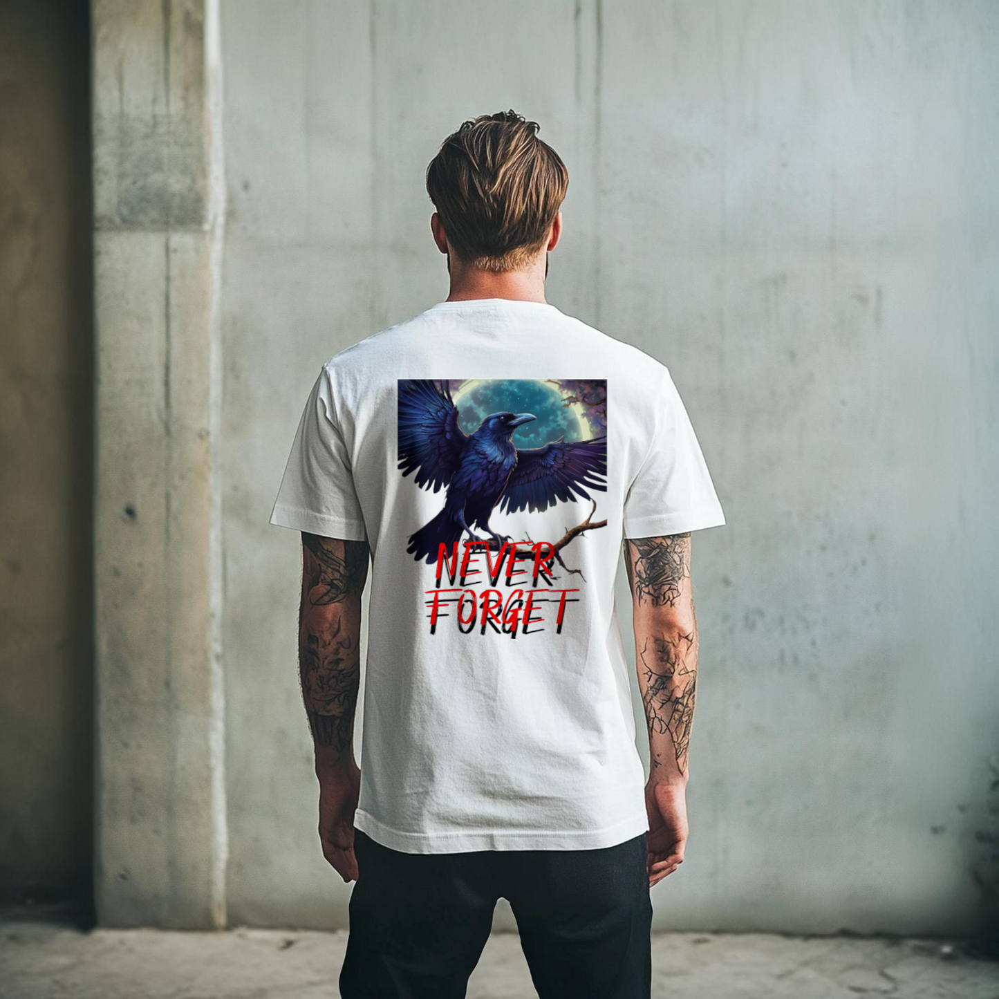 NEVER FORGET | White Heavyweight T-Shirt | Unisex