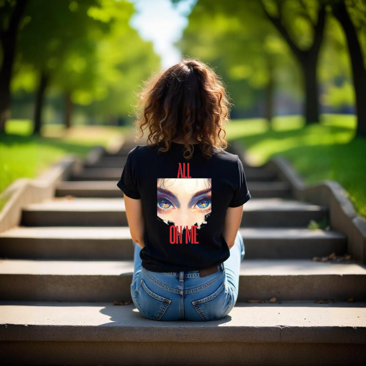 All EYES ON ME | Black Heavyweight T-Shirt | Unisex