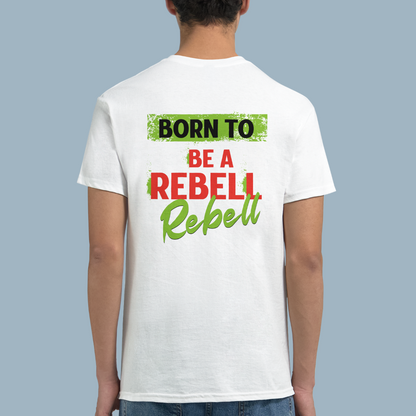 BORN TO BE A REBELL | White Heavyweight  T-Shirt | Unisex