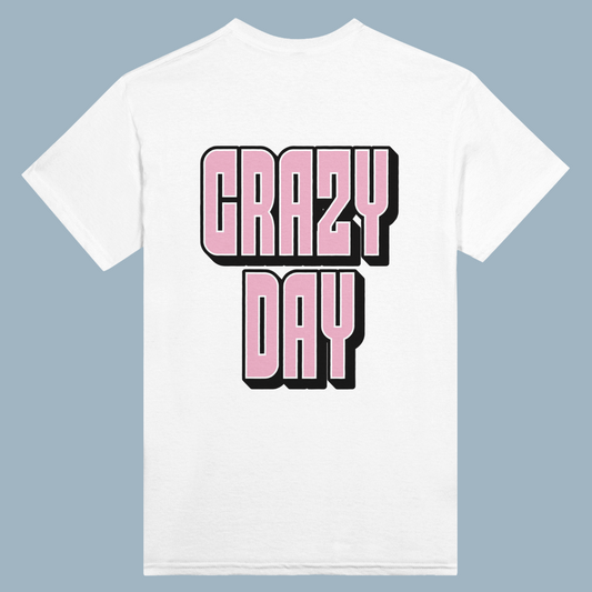 CRAZY DAY | White Heavyweight T-Shirt | Unisex