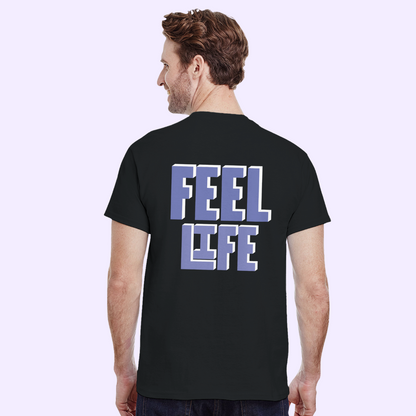 FEEL LIFE | Black Heavyweight  T-Shirt | Unisex