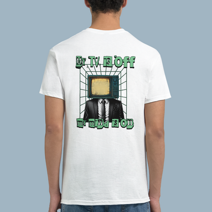 MY TV IS OFF | White Heavyweight  T-Shirt | Unisex