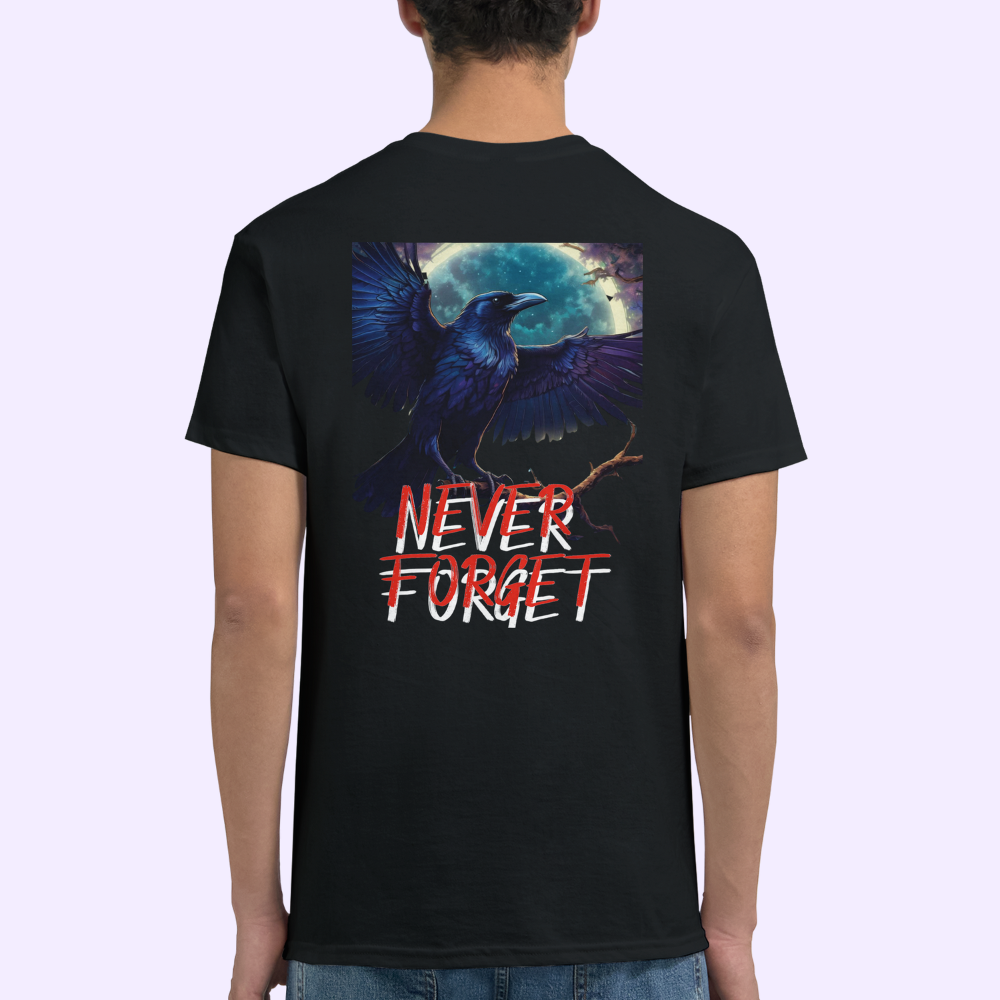 NEVER FORGET | Black Heavyweight  T-Shirt | Unisex
