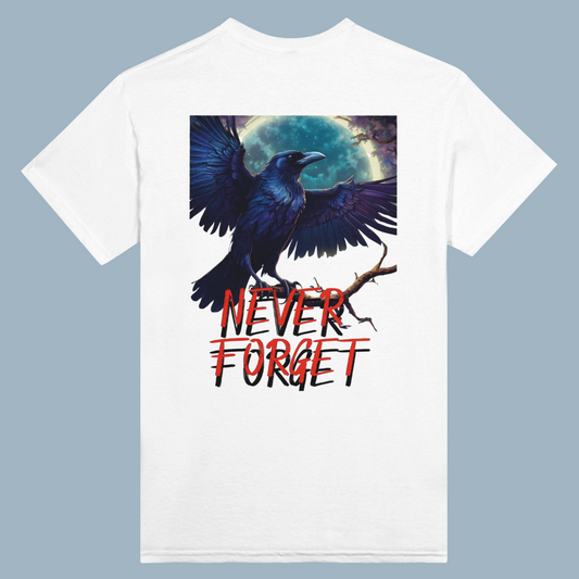 NEVER FORGET | White Heavyweight  T-Shirt | Unisex