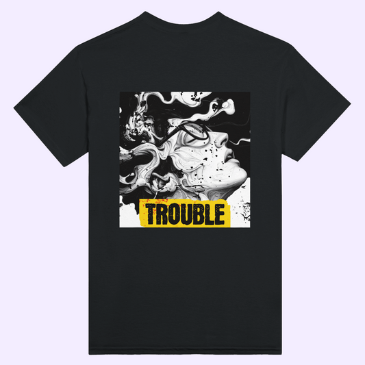 TROUBLE | Black Heavyweight  T-Shirt | Unisex