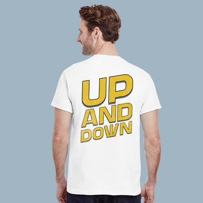 UP AND DOWN | White Heavyweight  T-Shirt | Unisex