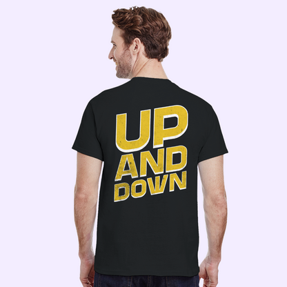UP AND DOWN | Black Heavyweight  T-Shirt | Unisex