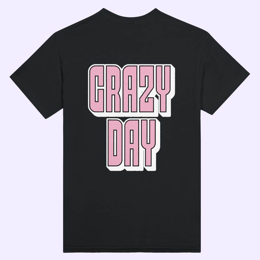CRAZY DAY | Black Heavyweight T-Shirt | Unisex