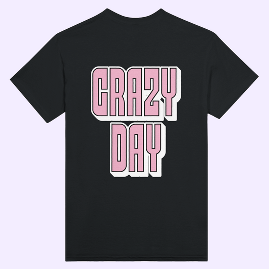 CRAZY DAY | Black Heavyweight T-Shirt | Unisex