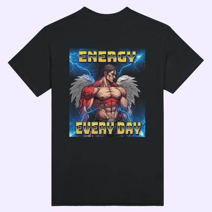 ENERGY EVERY DAY | Black Heavyweight  T-Shirt | Unisex