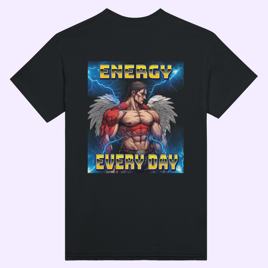 ENERGY EVERY DAY | Black Heavyweight  T-Shirt | Unisex