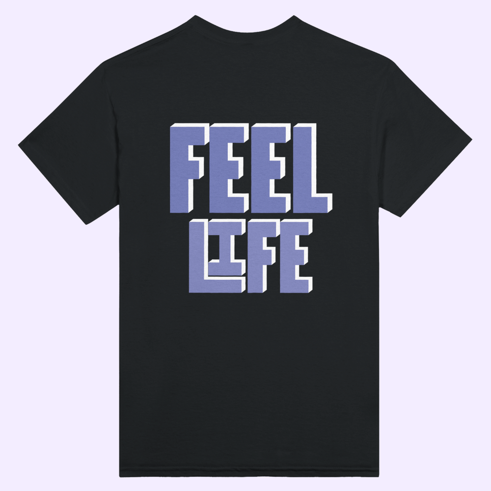 FEEL LIFE | Black Heavyweight  T-Shirt | Unisex
