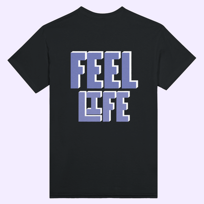 FEEL LIFE | Black Heavyweight  T-Shirt | Unisex