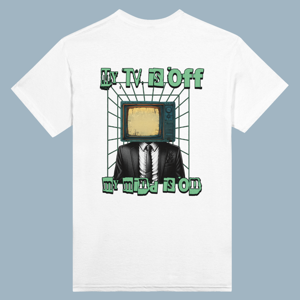MY TV IS OFF | White Heavyweight  T-Shirt | Unisex