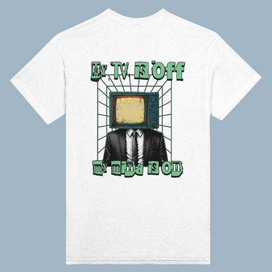 MY TV IS OFF | White Heavyweight  T-Shirt | Unisex