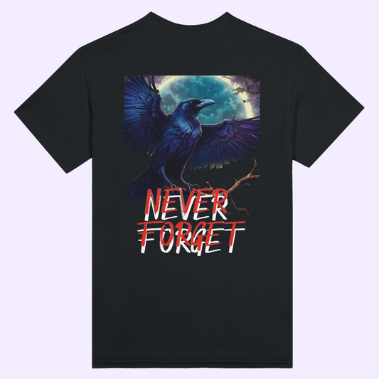 NEVER FORGET | Black Heavyweight  T-Shirt | Unisex