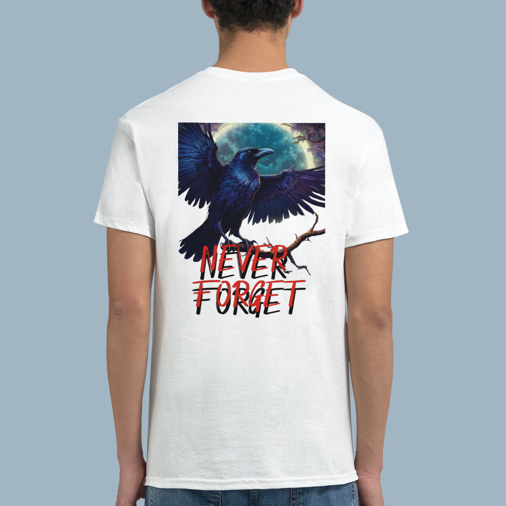 NEVER FORGET | White Heavyweight  T-Shirt | Unisex