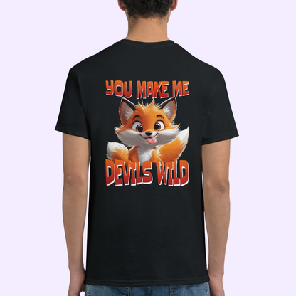 YOU MAKE ME FOX DEVILS WILD | Black Heavyweight  T-Shirt | Unisex