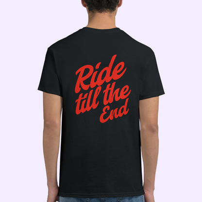 RIDE TILL THE END | Black Heavyweight  T-Shirt | Unisex