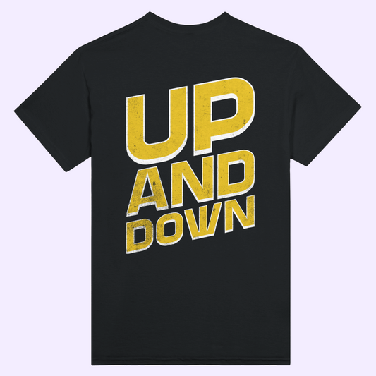 UP AND DOWN | Black Heavyweight  T-Shirt | Unisex