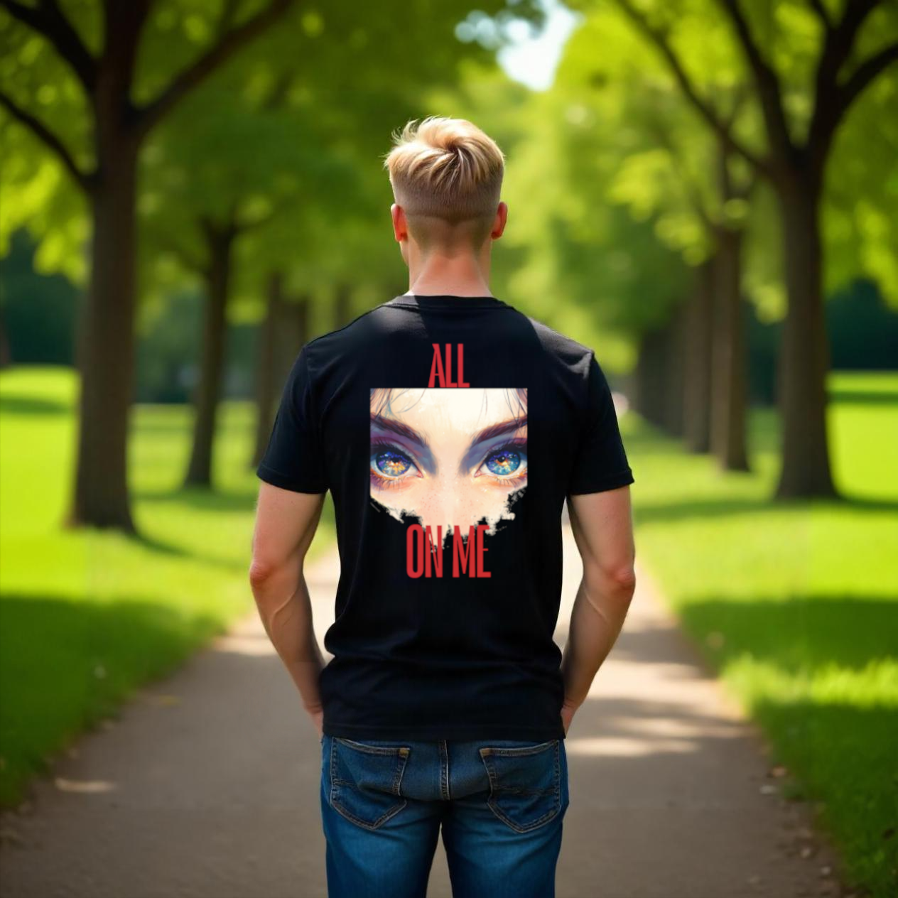 All EYES ON ME | Black Heavyweight T-Shirt | Unisex