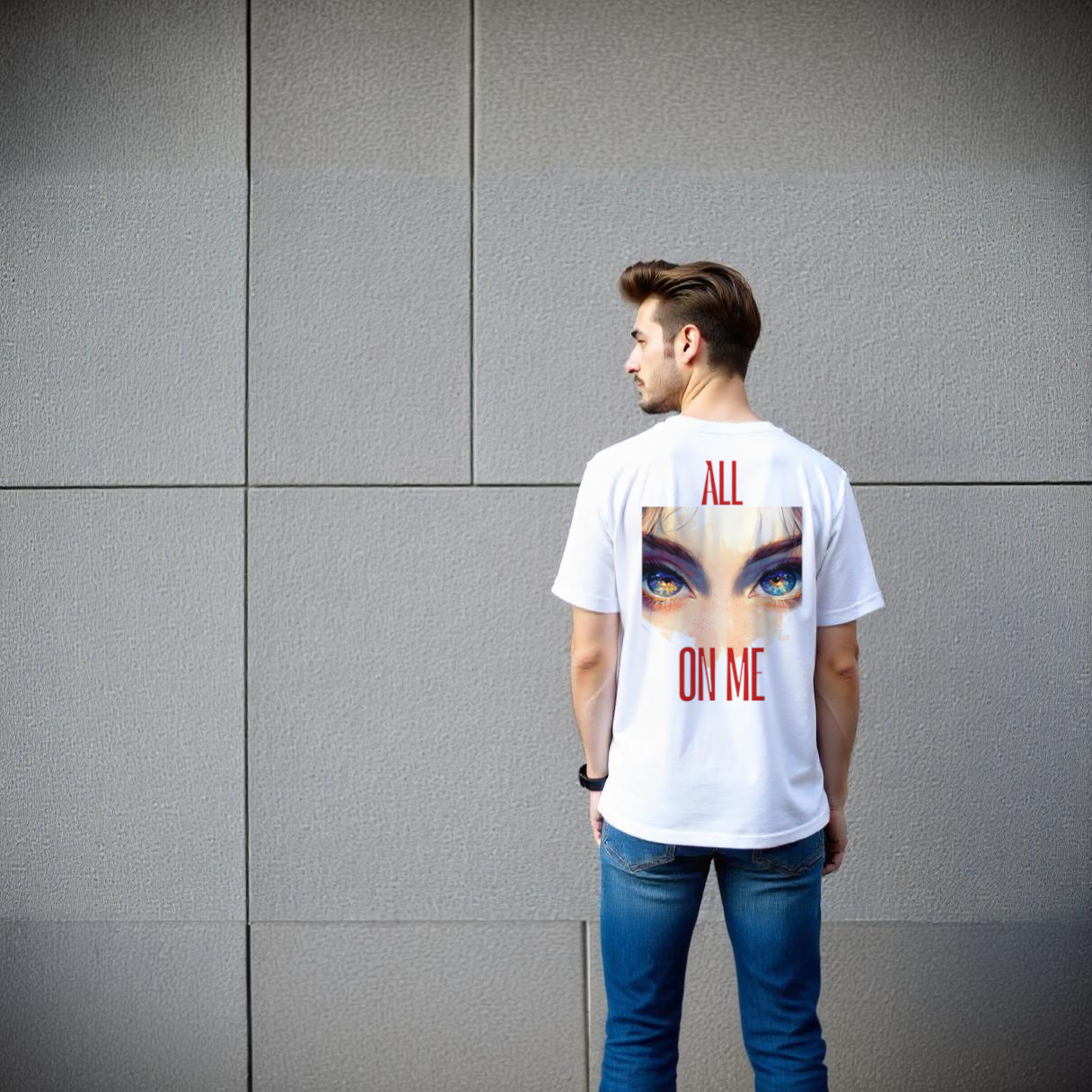 All EYES ON ME | White Heavyweight T-Shirt | Unisex